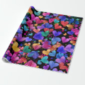 Moderne Valentijnsverpakkings Papier– Abstract Kle Cadeaupapier (Uitgerold)