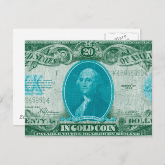 Moderne valuta V Briefkaart (Voorkant / Achterkant)