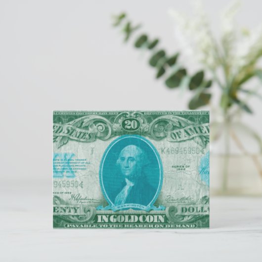 Moderne valuta V Briefkaart (Staand voorkant)