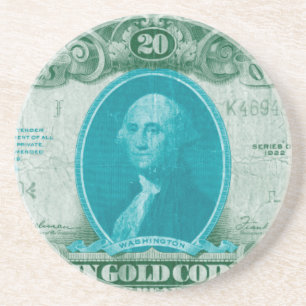 Moderne valuta V Zandsteen Onderzetter