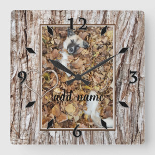 moderne  van fotocollage als huisdier vierkante klok