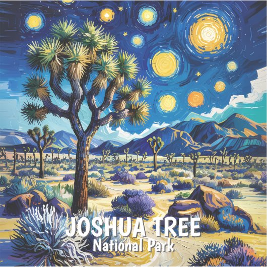 Moderne Van Gogh Joshua Tree Mojave Woestijn Wande Sticker (Voorkant)