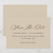 Moderne Vanilla Typografie Save the Date Kaart (Voorkant / Achterkant)