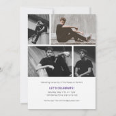 Moderne Varsity Photo Afstudeerder Invitation Kaar (Achterkant)