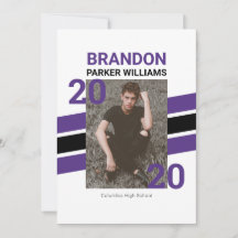 Moderne Varsity Photo Afstudeerder Invitation Kaar