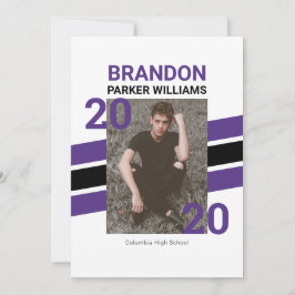 Moderne Varsity Photo Afstudeerder Invitation Kaar