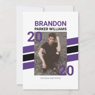 Moderne Varsity Photo Afstudeerder Invitation Kaar