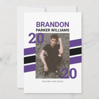 Moderne Varsity Photo Afstudeerder Invitation Kaar