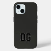 Moderne Varsity Zwarte Grijze Monogram Eerste Lett Case-Mate iPhone Case (Achterkant)