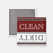 Moderne vaste Burgundy-sjabloon, wit script Magneet (Voorkant / Achterkant)