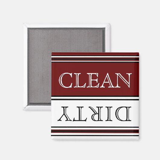 Moderne vaste Burgundy-sjabloon, wit script Magneet (Voorkant / Achterkant)