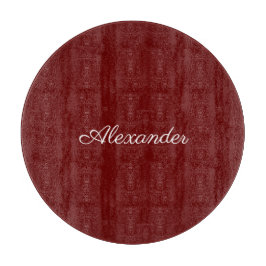 Moderne vaste Burgundy-sjabloon, wit script Snijplank