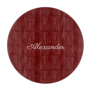 Moderne vaste Burgundy-sjabloon, wit script Snijplank