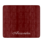 Moderne vaste Burgundy-sjabloon, wit script Snijplank (Voorkant)