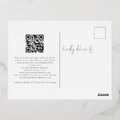 Moderne vaste QR-code voor script Folie Uitnodiging Briefkaart (Achterkant)