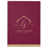 Moderne Vastgoed Promotionele Realtor Logo Clipbo Klembord (Achterkant)