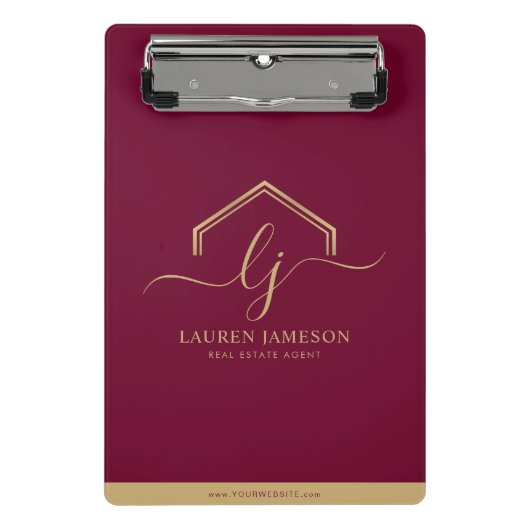 Moderne Vastgoed Promotionele Realtor Logo Mini C Klembord (Voorkant)