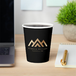 Moderne Vastgoed Promotionele Realtor Logo Papier Papieren Bekers