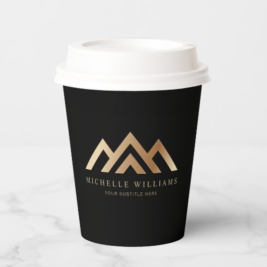 Moderne Vastgoed Promotionele Realtor Logo Papier Papieren Bekers (Voorkant)