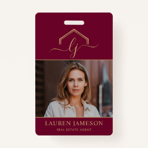 Moderne Vastgoed Promotionele Realtor Naam Tag Badge