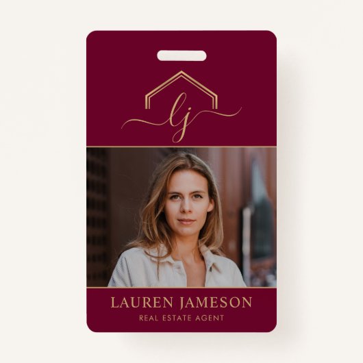 Moderne Vastgoed Promotionele Realtor Naam Tag Badge (Voorkant)