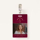 Moderne Vastgoed Promotionele Realtor Naam Tag Badge (Achterkant met clip)