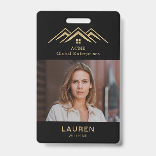 Moderne Vastgoed Promotionele Realtor Naam Tag Badge