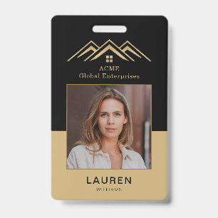 Moderne Vastgoed Promotionele Realtor Naam Tag Badge