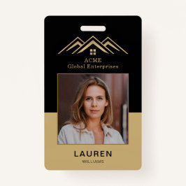 Moderne Vastgoed Promotionele Realtor Naam Tag Badge