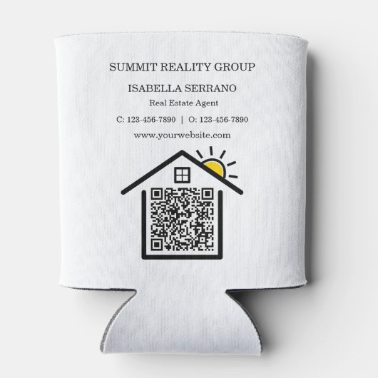 Moderne Vastgoed QR Code Marketing Blikjeskoeler (Achterkant)