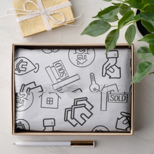 Moderne Vastgoed QR Code Marketing Tissuepapier (Geschenk)