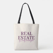 Moderne Vastgoedmakelaar Plum Tote Bag (Achterkant)