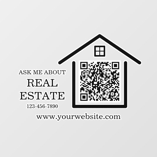 Moderne Vastgoedmarketing QR-code Raamsticker (Vel)