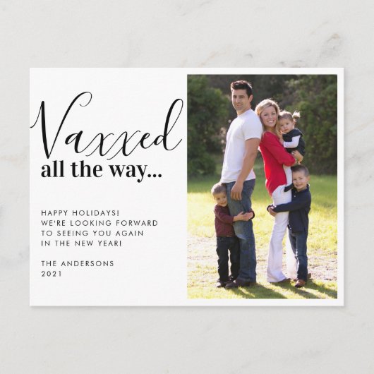 Moderne Vaxxed tot 2021 kerstfoto Feestdagenkaart (Voorkant)