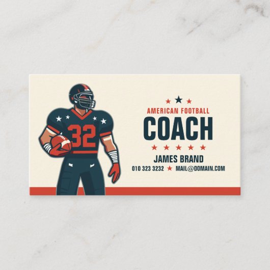 Moderne Vector geïllustreerde Amerikaanse Football Visitekaartje (Voorkant)
