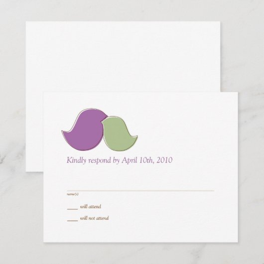 Moderne vedervogels, RSVP-kaarten RSVP Kaartje (Voorkant / Achterkant)