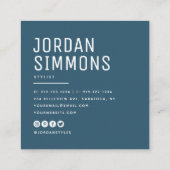 Moderne veelgebruikte QR-code Eenvoudig stijlvol b Vierkante Visitekaartje (Achterkant)