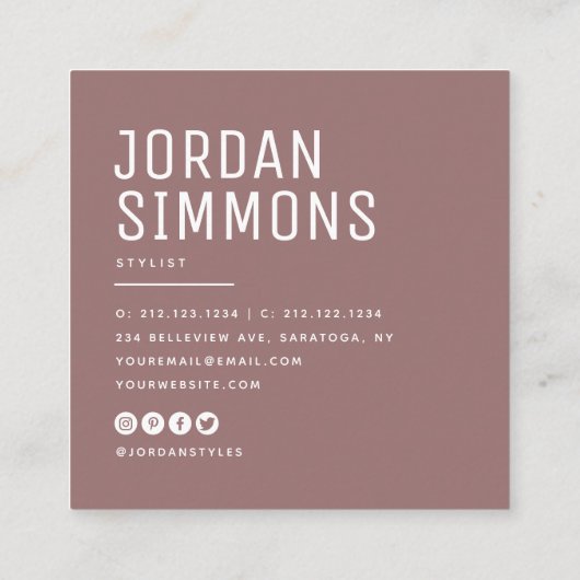 Moderne veelgebruikte QR-code Eenvoudig Stijlvol Vierkante Visitekaartje (Achterkant)