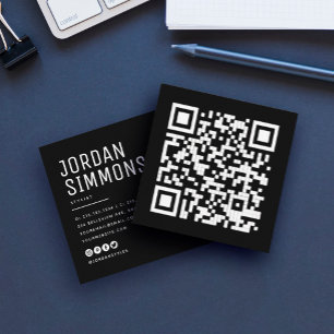 Moderne veelgebruikte QR-code Eenvoudig stijlvol Vierkante Visitekaartje