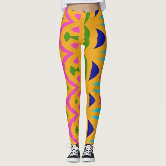 Moderne veelkleurige abstracte "Ratti_Creative_Art Leggings (Voorkant)