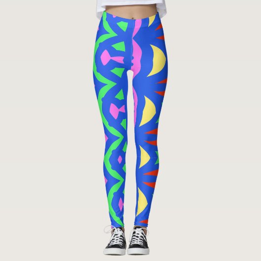 Moderne veelkleurige abstracte "Ratti_Creative_Art Leggings (Voorkant)