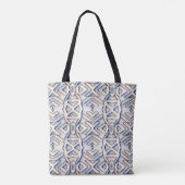 Moderne veelkleurige all over stof print patroon t tote bag (Achterkant)