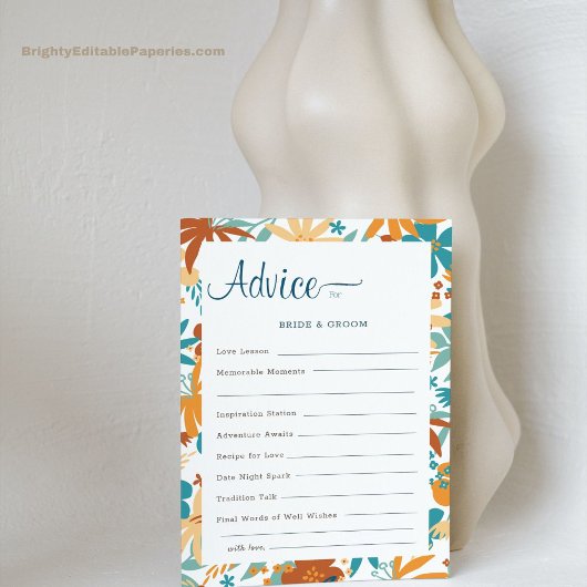 Moderne veelkleurige bloemige bruiloft advies Kaar