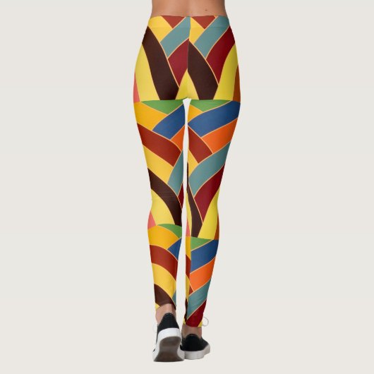 Moderne veelkleurige chevrons leggings (Achterkant)