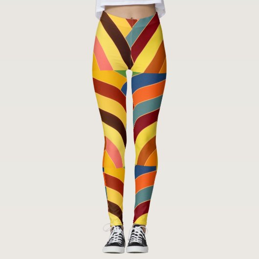 Moderne veelkleurige chevrons leggings (Voorkant)