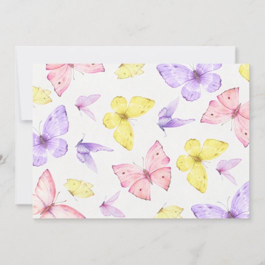 Moderne veelkleurige foto Butterfly 1e verjaardag Kaart (Achterkant)