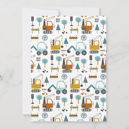 Moderne veelkleurige jongensbouw 1e verjaardag kaart (Achterkant)