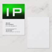 Moderne, veelkleurige tekst Monogram Groene Profes Visitekaartje (Voorkant / Achterkant)