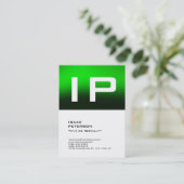 Moderne, veelkleurige tekst Monogram Groene Profes Visitekaartje (Staand voorkant)