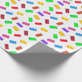 Moderne veelkleurige zoete beren op wit cadeaupapier (Hoek)